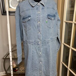 Denim Button-Up Dress